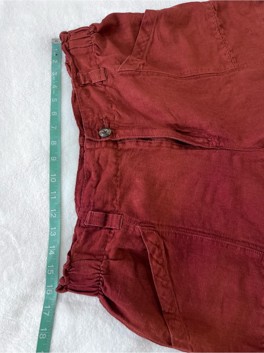 Old Navy Burgundy High-Rise Linen-Blend Shorts - Picture 6 of 8